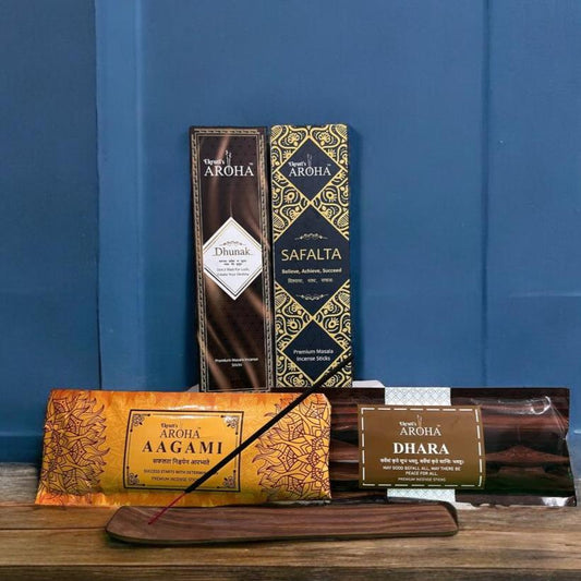 VIJAY / विजय Combo Pack – (Dhara, Agami, Safalta, Dhunak + Free Wooden Stand) - (100g x 2) + (50g x 2)