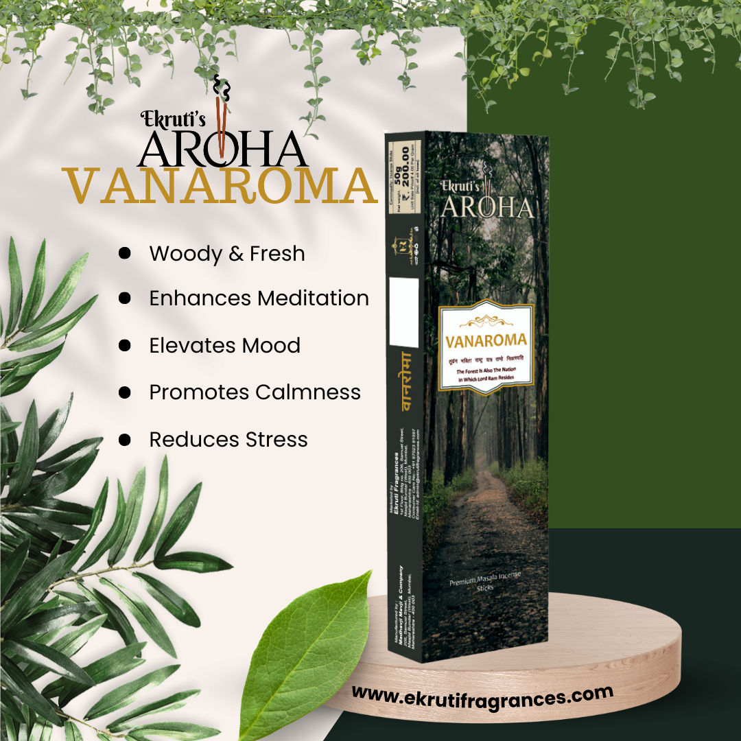 VANAROMA / वनअरोमा -  Masala Incense Sticks (50g) | Tulsi Fragrance for Freshness & Spiritual Calm | Handcrafted & Natural